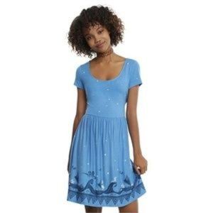 Disney Moana Border Print Blue Dress Hot Topic L